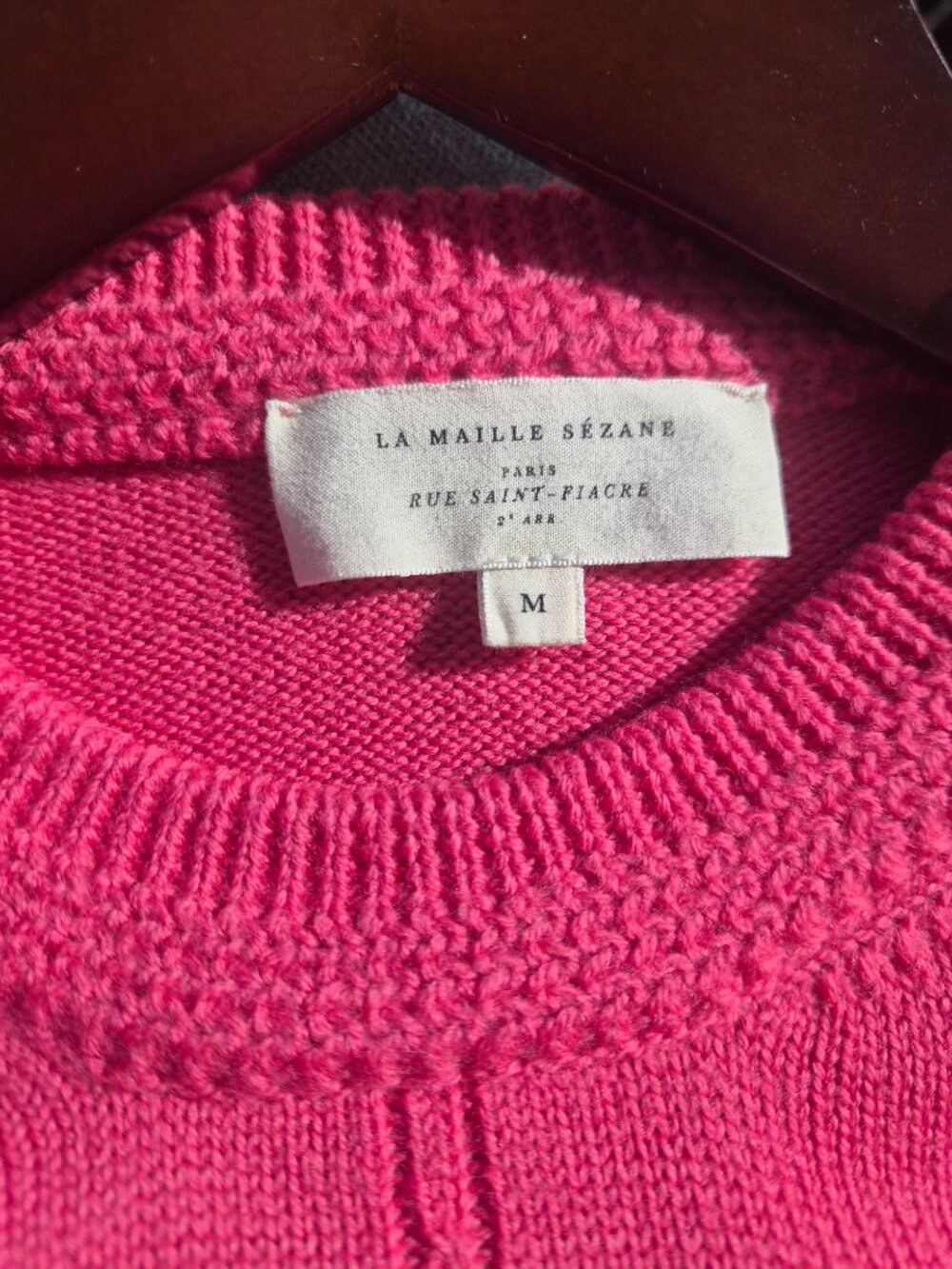 [Sezane] Bastien Jumper in Candy Pink, Size M, 100% Merino Wool, Italy - Picture 6 of 11